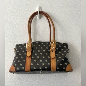 Dooney & Bourke Bag Womens Purse Satchel Vintage Logo Monogram Classic Brown y2k